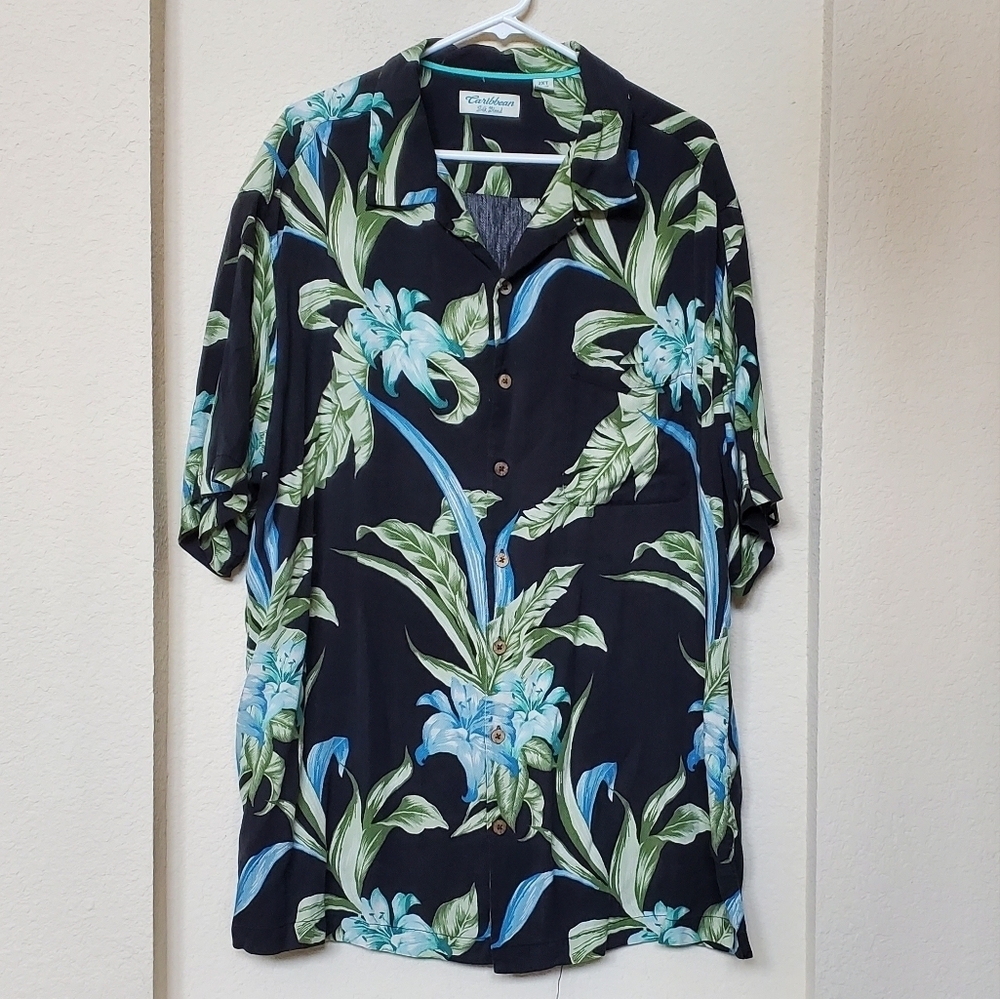 Caribbean S/S Men's Button Front Shirt.  Size 2XT